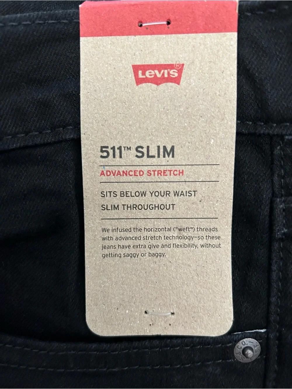 Levi's 511 Slim Jeans Men's Size 32x32 Black Denim Stretch Classic